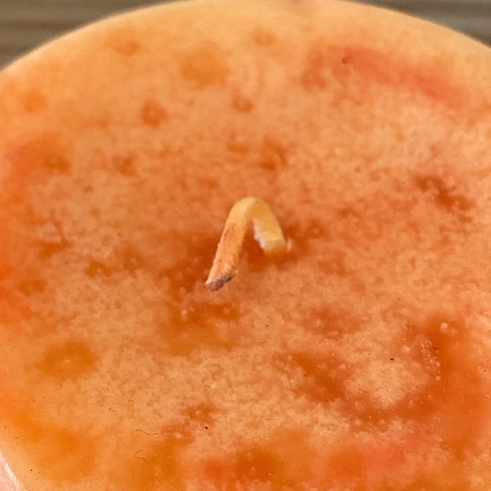 Pier 1 Imports Ginger Peach Pillar Candle 3” x 4” Deadstock